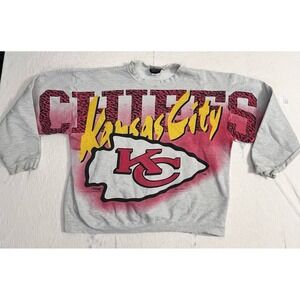 Vintage 90s Kansas City Chiefs Sweatshirt Magic Johnson T's USA Distressed XL